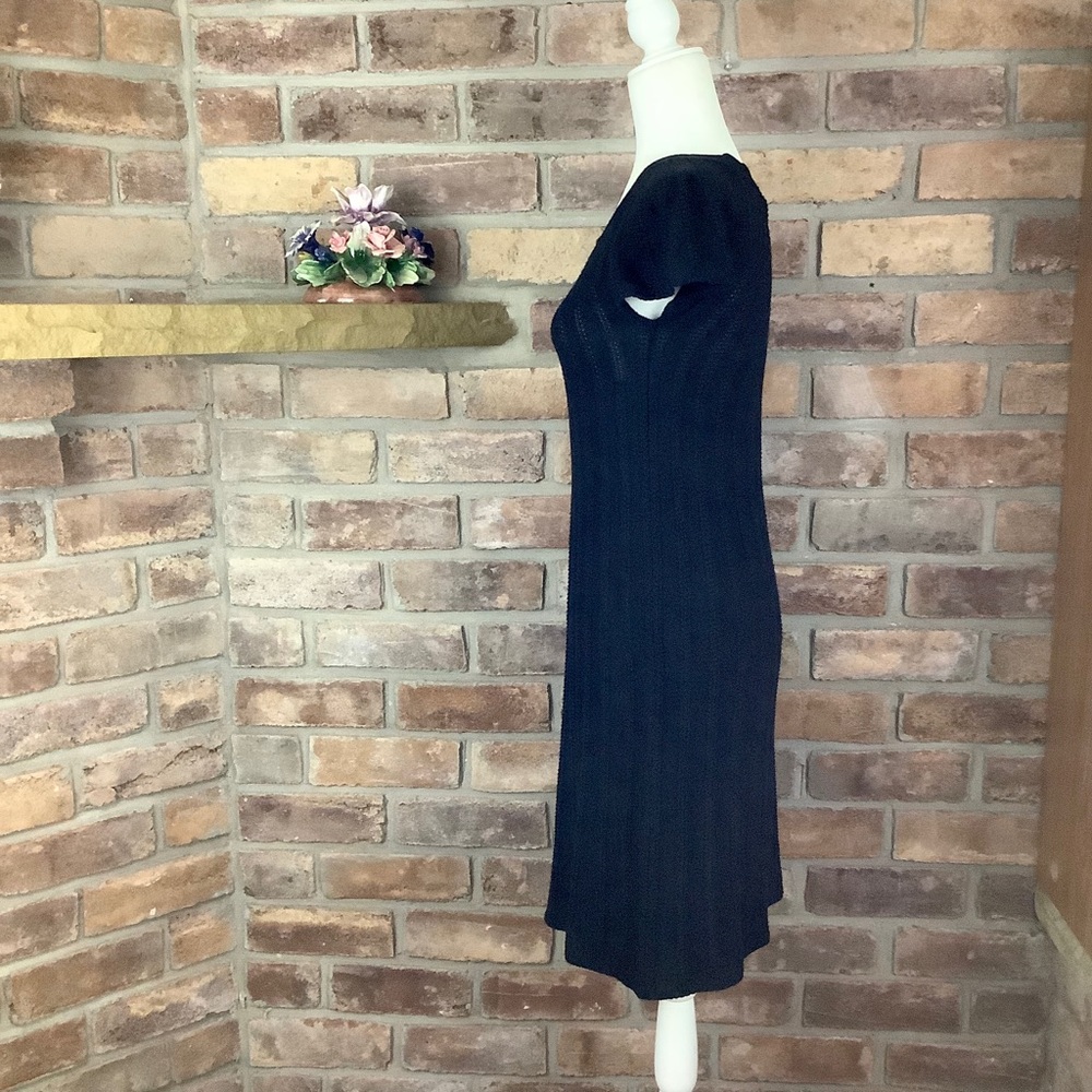 CALVIN KLEIN Black Cable-Knit Midi Sweater Dress - Picture 2 of 9